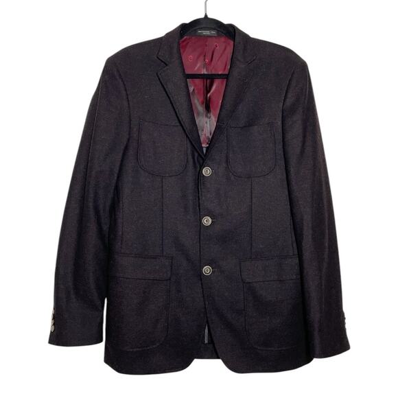 John Varvatos Dark Brown Wool Cashmere Blazer Jacket 38R